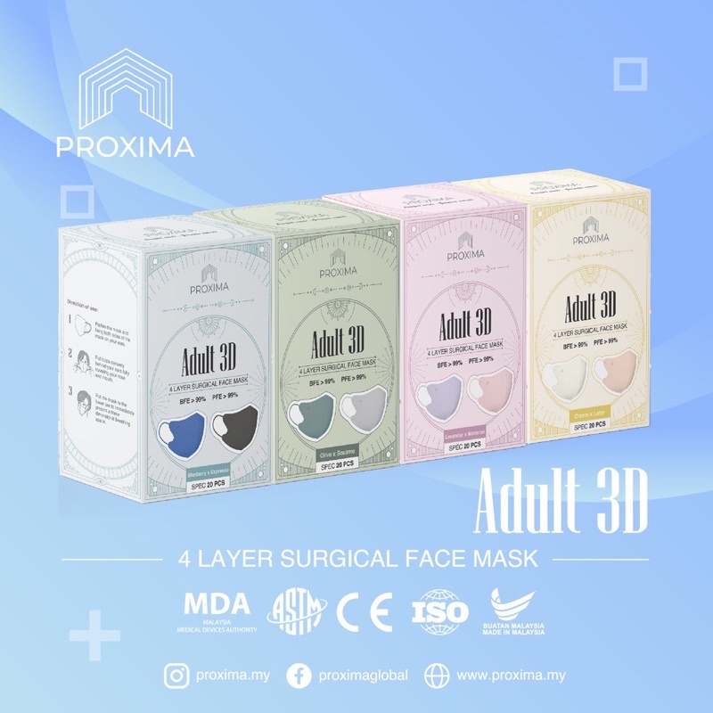 Proxima 4ply 3D Duckbill Surgical Face Mask | Shopee Malaysia