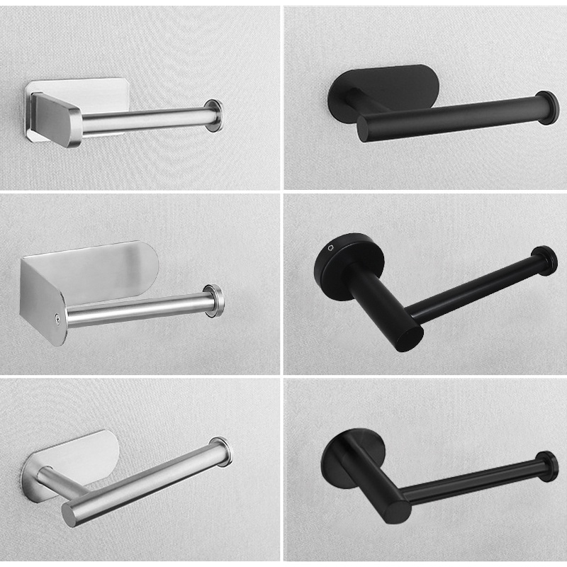 6 Types Adhesive Toilet Roll Holder 304 Stainless Steel Tissue Holder ...