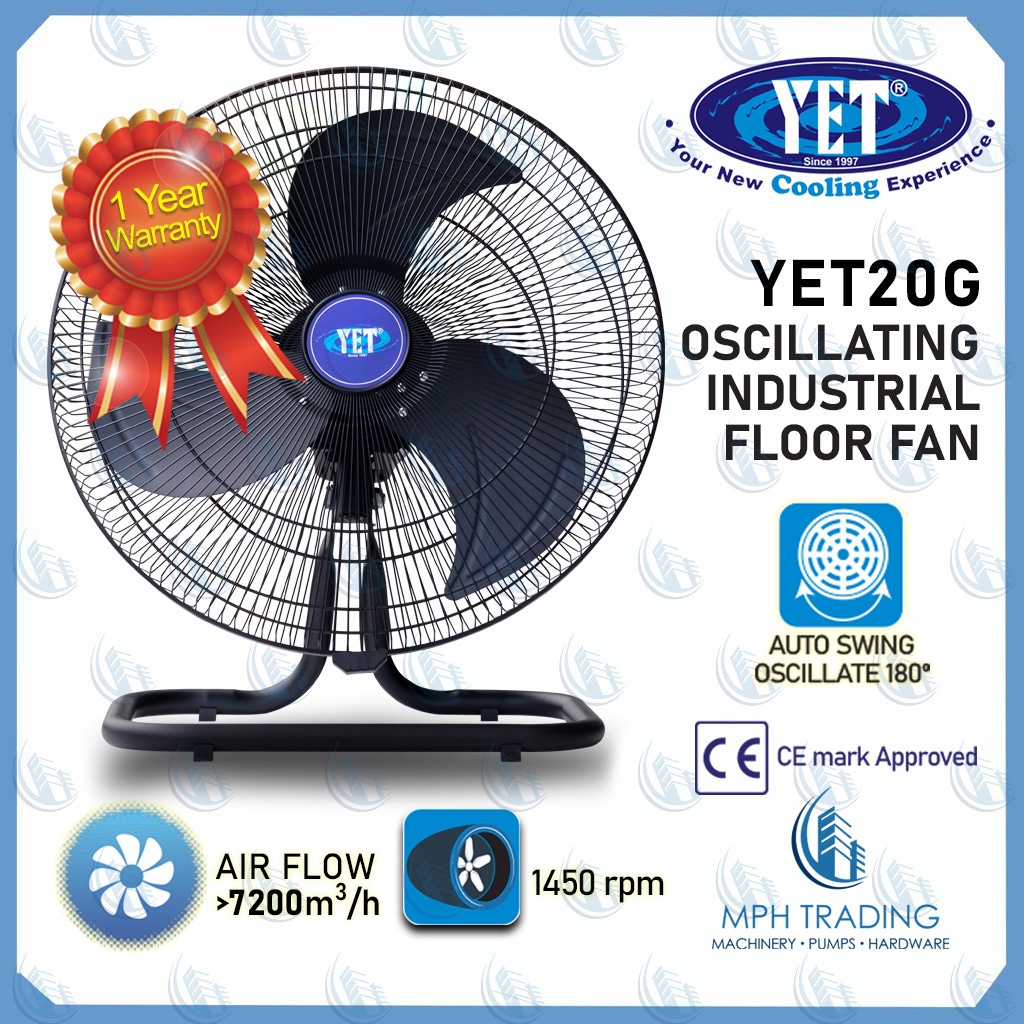 YET 20G Industrial Floor Fan Oscillating Industrial Floor Fan (Motor