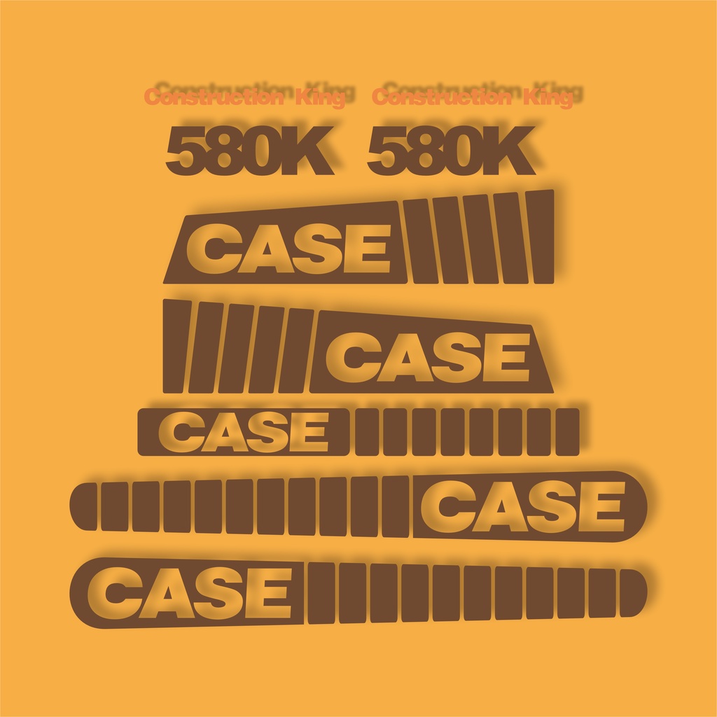 Backhoe Loader Case 580 K / 580 Super K Sticker One set. Original Brown ...