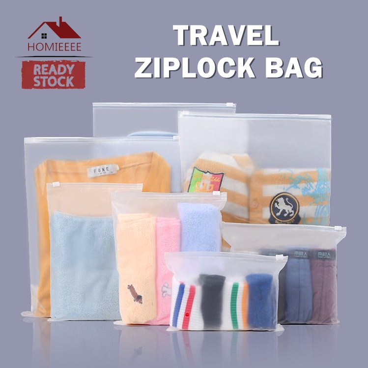 Matte Ziplock Bag🔥Ready Stock🔥Travel Zipper Stoage Clothes