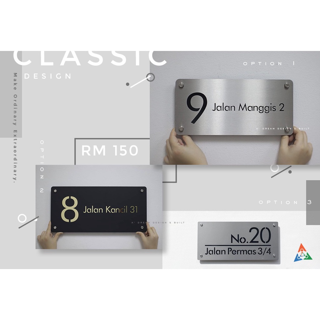 Classic House Number Plate (Fully Customized) | Shopee Malaysia
