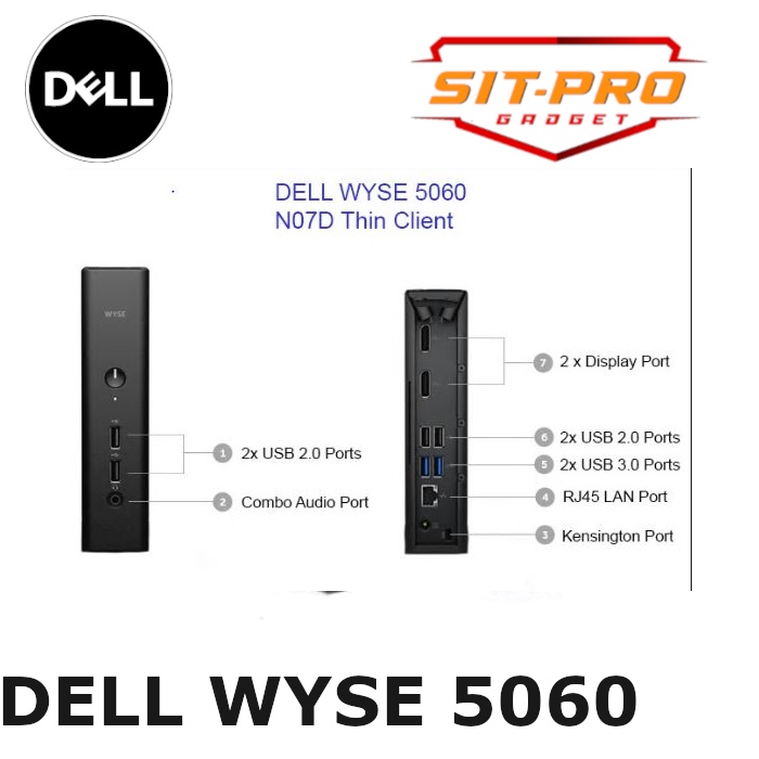 Dell Wyse 5010 Thin Client AMD G-T48E CPU 2GB RAM 8GB Flash Dx0D Fuß