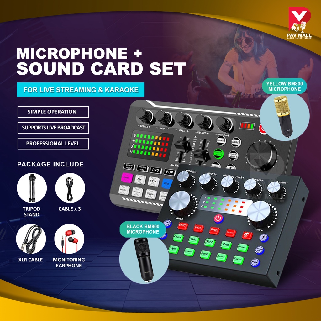 Kit Scheda Audio F998 Con Microfono BM800 - Mixer Audio Per PC/telefono, Bluetooth 5.0, Per Streaming, Canto, Registrazione