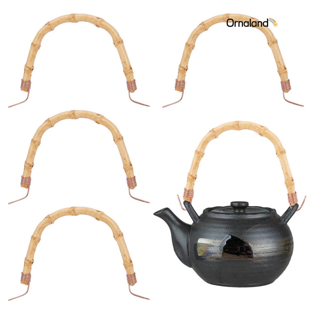 1Set 4Pcs Ushape Bamboo Brass Teapot Handle DIY Replacement Kung Fu
