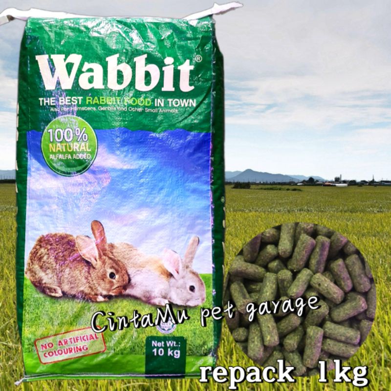Repack wabbit 1kg Rabbit food/makanan arnab/wabbit/guinea pig food ...