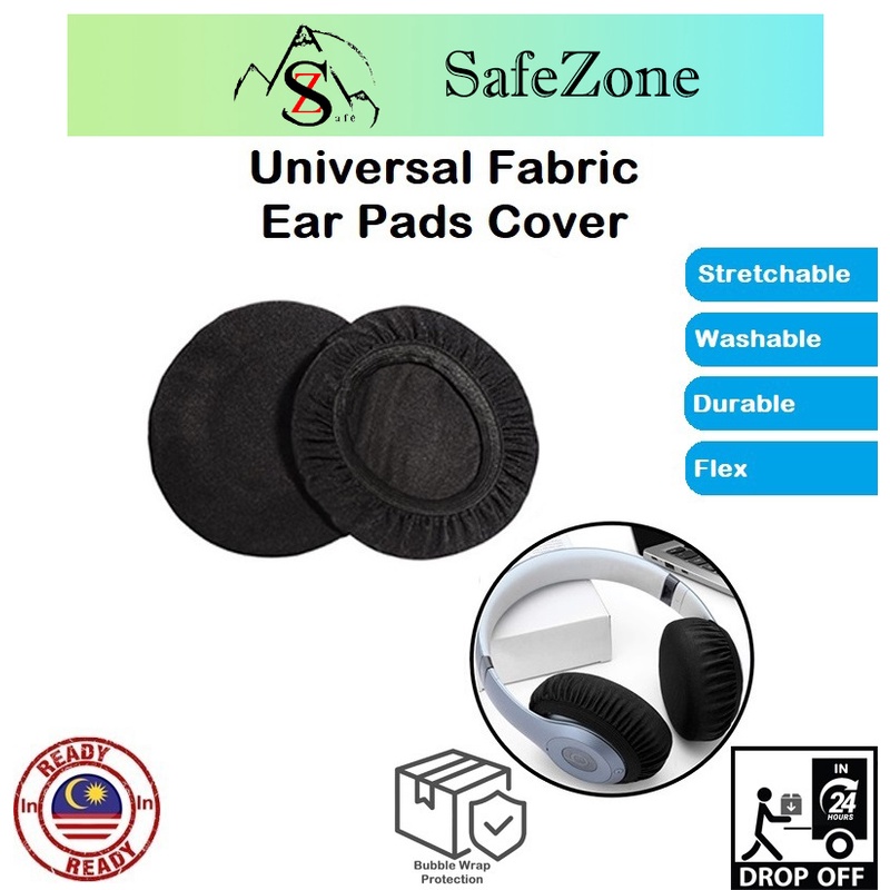 1 Pair Flex Fabric Washable Headphone Covers Headset Sweat & Dustproof Universal Cover Protector