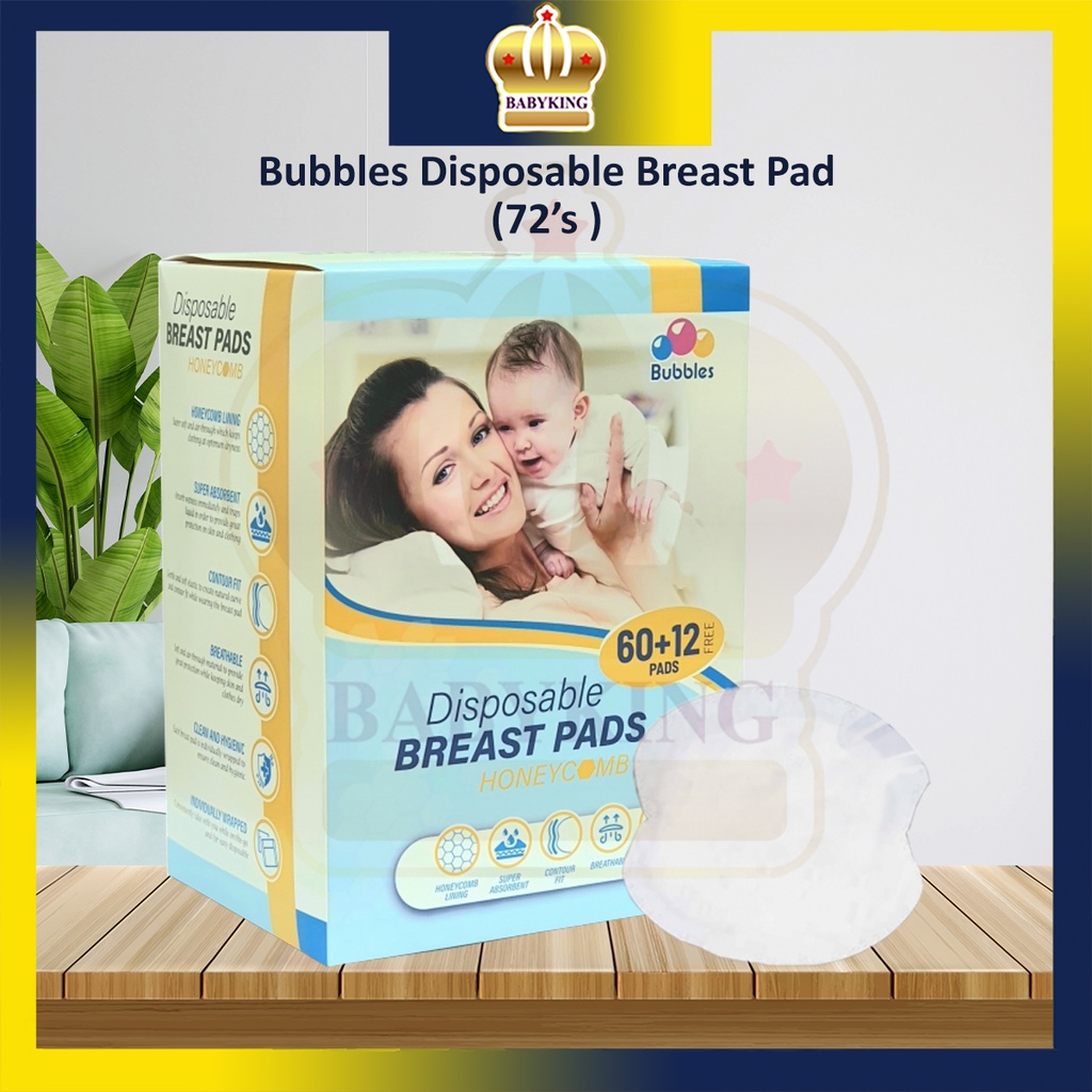 Original Bubbles Disposable Breast Pad Pads Honeycomb (60 + 12 Pcs ...