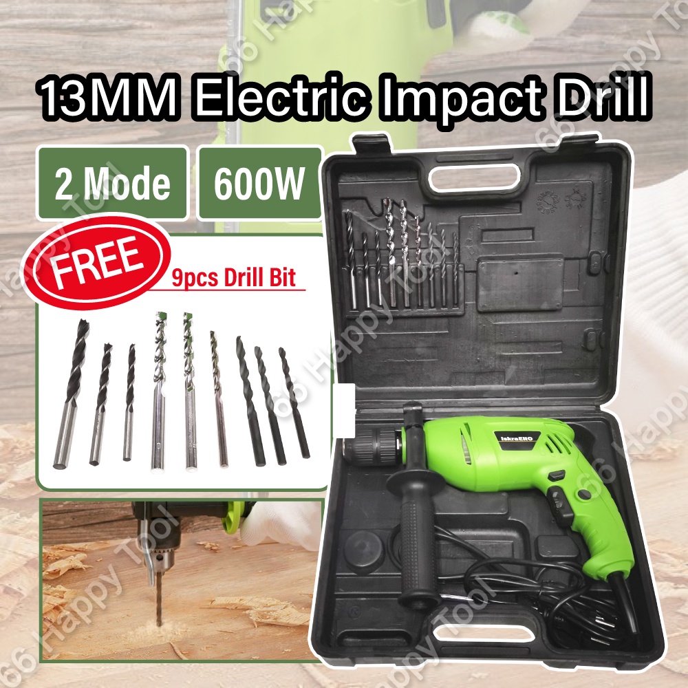 13MM Electric Impact Drill Set Keyless Drilling Machine Hammer