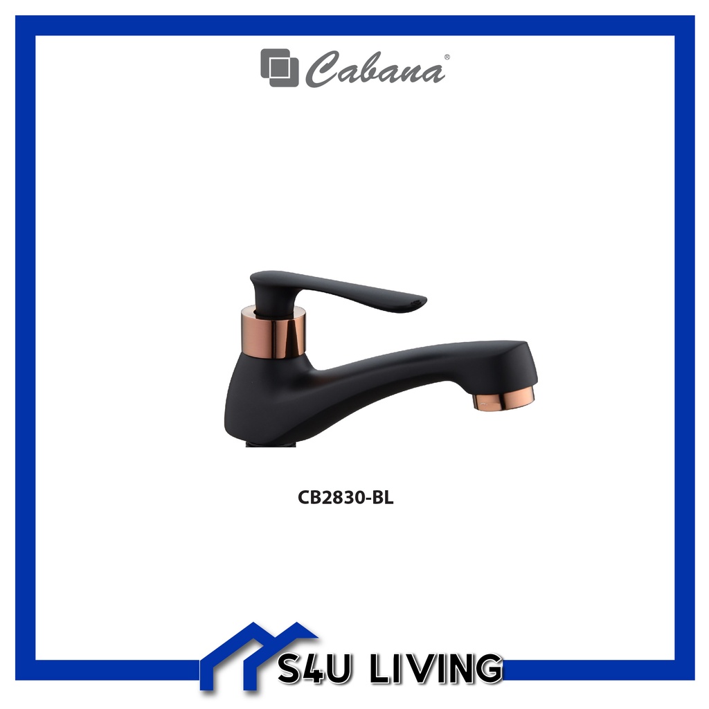 CABANA CB2830BL Basin Tap Quarter Turn Bathroom Sink Faucet Pillar