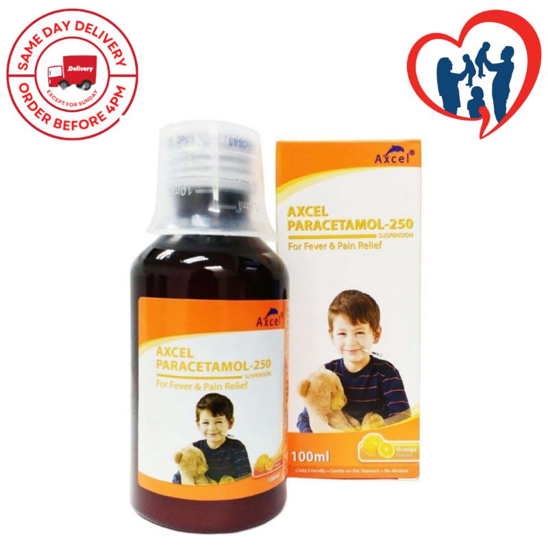 Axcel Paracetamol Suspension 250mg/5ml 100ml - Orange | Shopee Malaysia