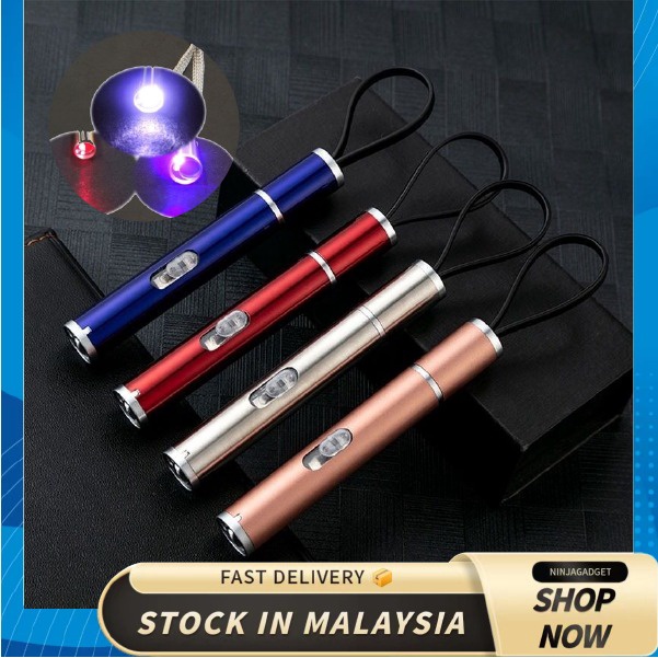 3 in 1 USB Rechargeable uv torchLight Money Detector Laser Flashlight Lampu Picit Laser Pointer