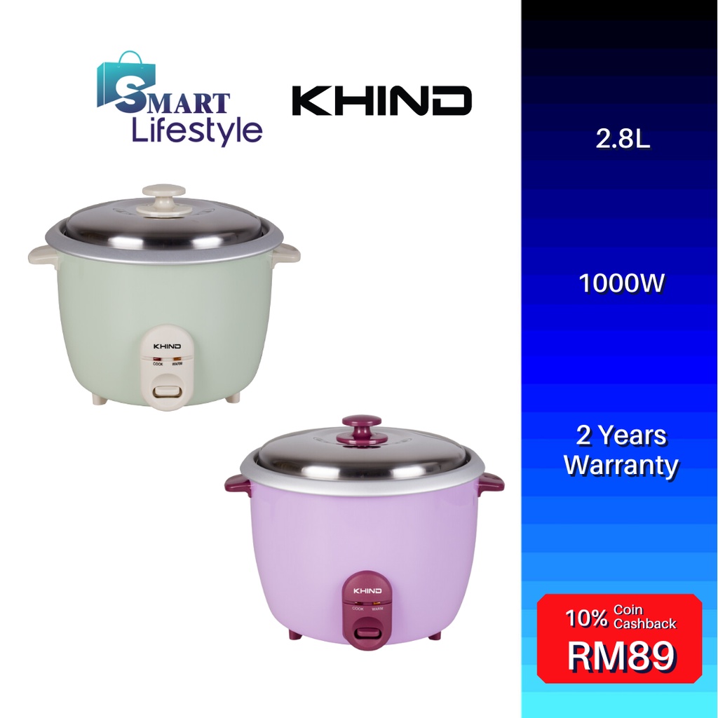 Khind 2.8L Electric Rice Cooker RC728 (Green)/ (Purple) | Shopee Malaysia