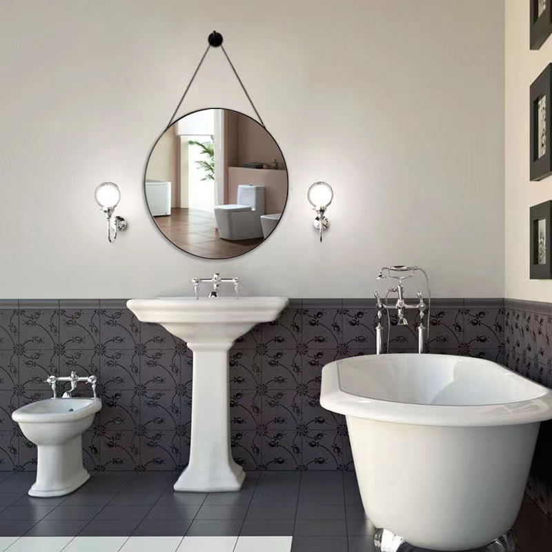 Nordic Round Circle Mirror Round Wall Hanging Mirror Makeup Mirror Bathroom Mirror IKEA Cermin