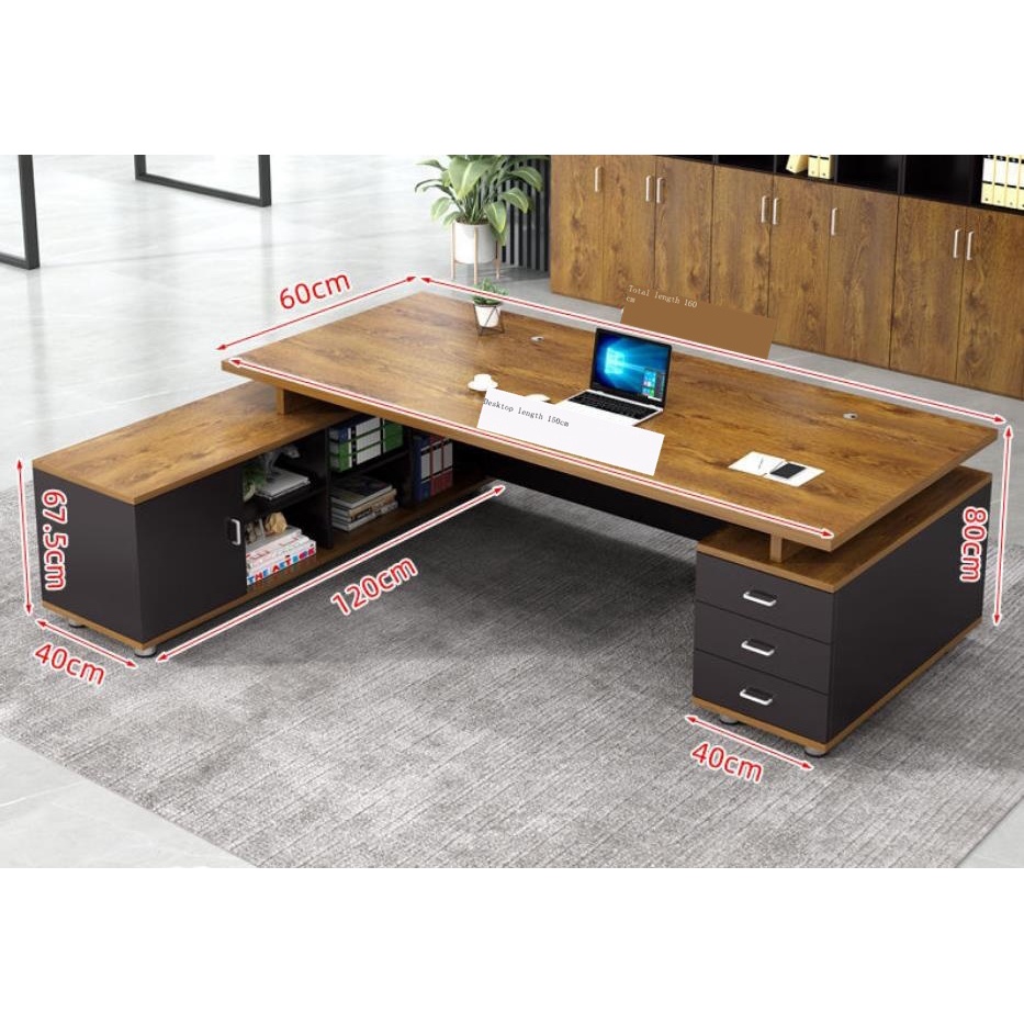 Boss desk and chair combination supervisor table president table simple ...