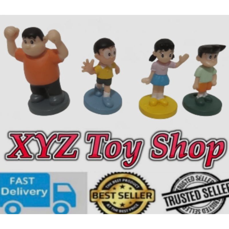 Doraemon Characters 4 Piece Set Small Mini Toy Figure (100 Ready Stock
