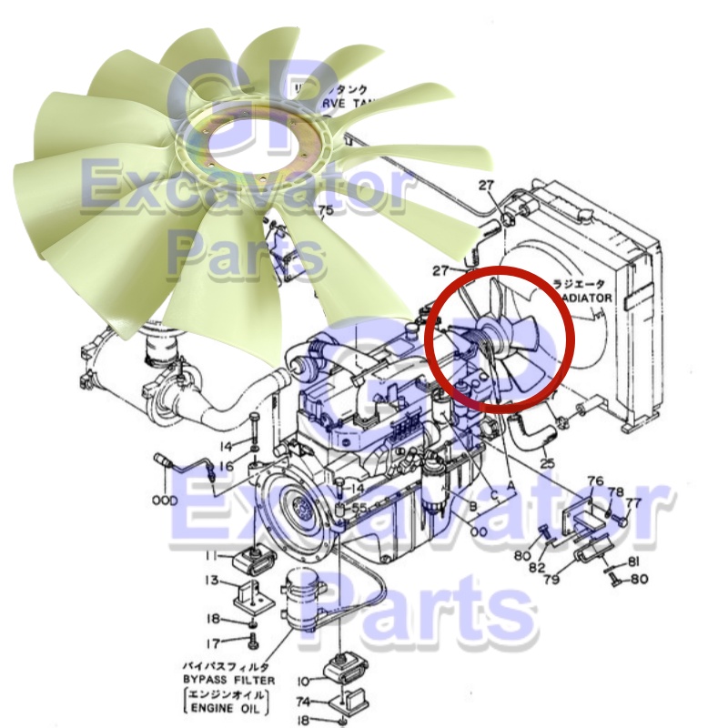 EX400-1 / 6RB1 HYDRAULIC EXCAVATOR ENGINE FAN BLADE (12 BLADE) | Shopee ...
