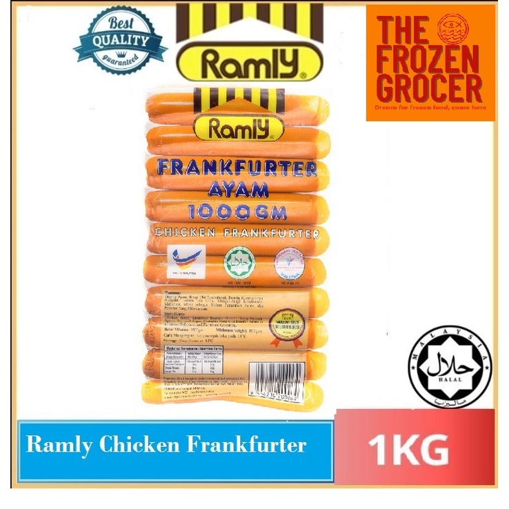 [DELIVERY KL/SEBAHAGIAN SELANGOR] Ramly Chicken Frankfurter 1KG/ Ramly Frankfurter Ayam 1KG (HALAL)
