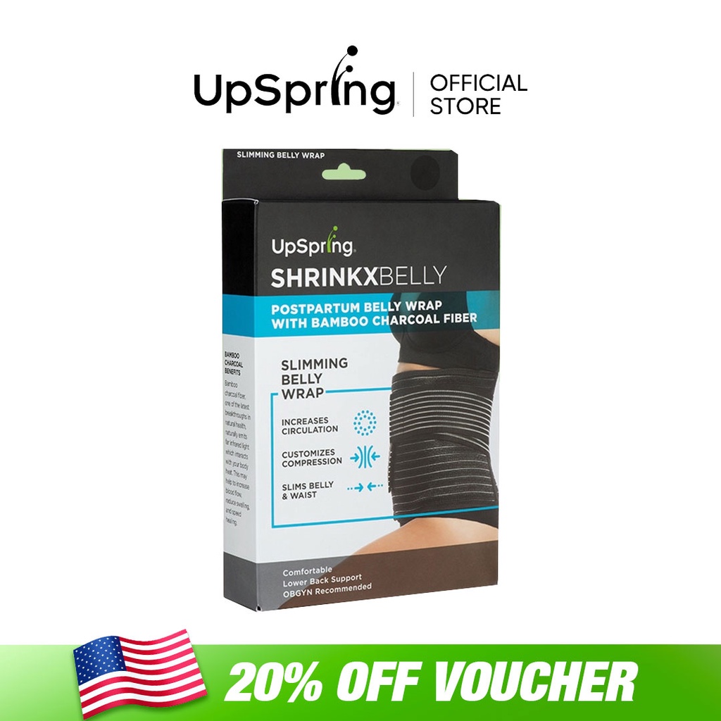 Upspring Shrinkx Belly Bamboo Charcoal Postpartum Belly Wrap, (S/M