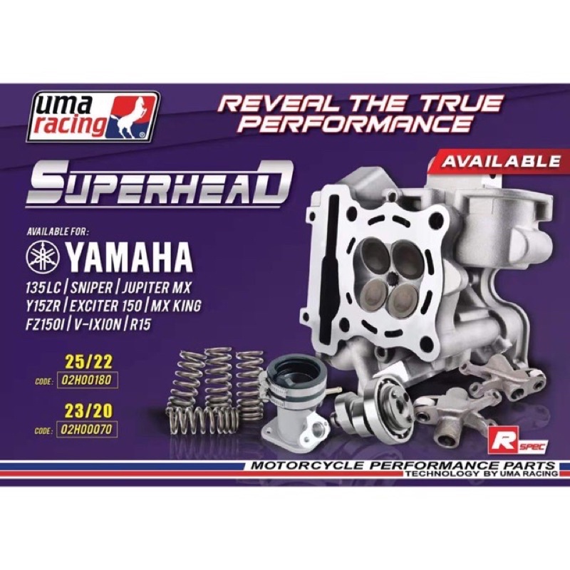 Uma Racing Super Head Lc135 Y15ZR Y15 22/25(pro) / 20/23 FULL SET ...