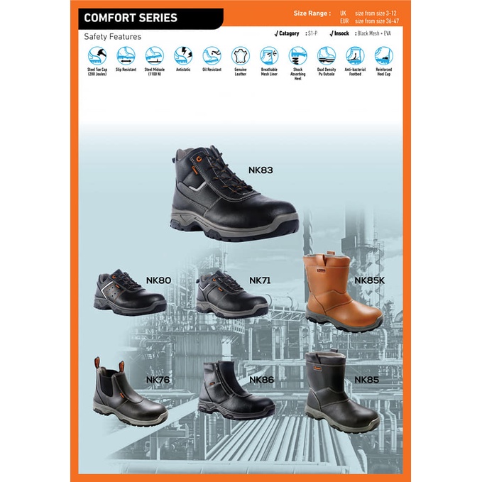 NEUKING SAFETY SHOE COMFORT SERIES NK71 NK76 NK80 NK83 NK85 NK85K NK 86 Shopee Malaysia