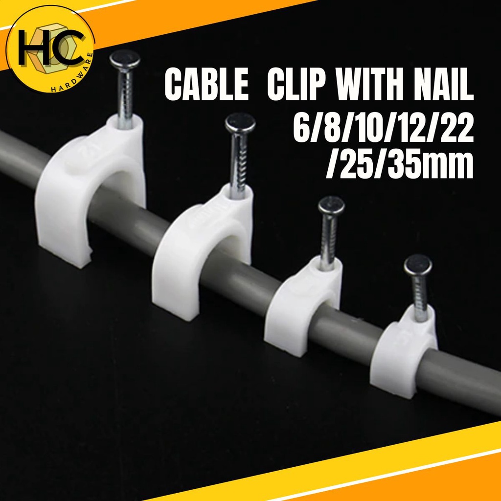 PVC Cable Clip 6mm 8mm 10mm 12mm 22mm 25mm 35mm/ Cable U Clip / Wall