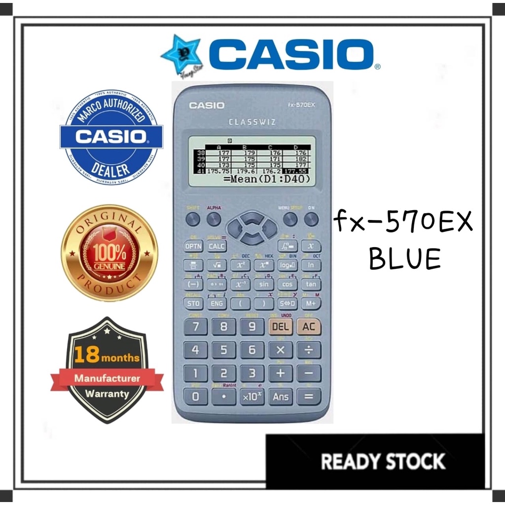 Casio Scientific Calculator FX-570EX BLUE .100% Genuine . Authorized ...