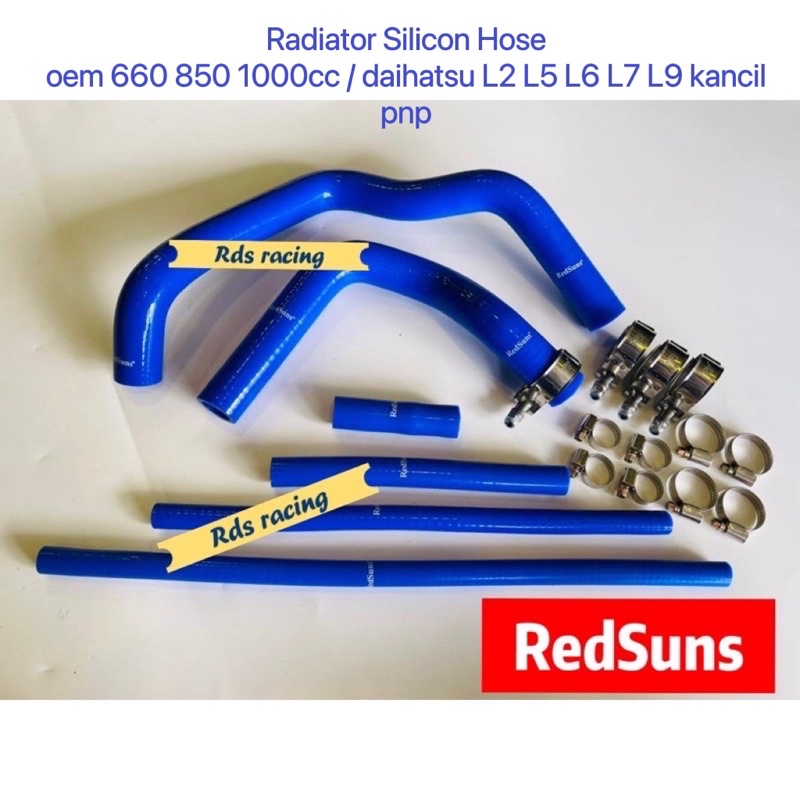 Kancil 660 / 850 L2 L5 L6 turbo RedSuns radiator hose + super clamp / bypass + stainless steel