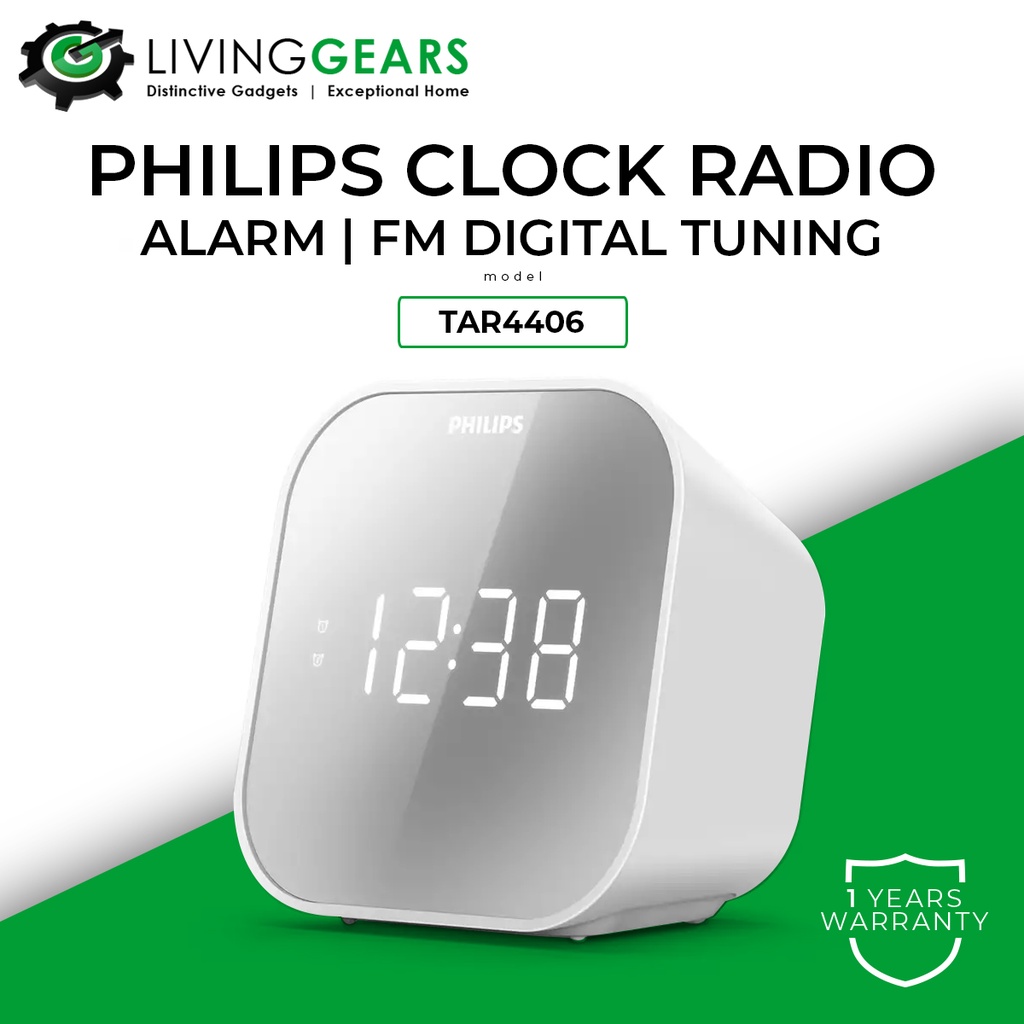 PHILIPS TAPR702 TAR3205 TAR3306 AJ2000 Mirror Finish Display Clock