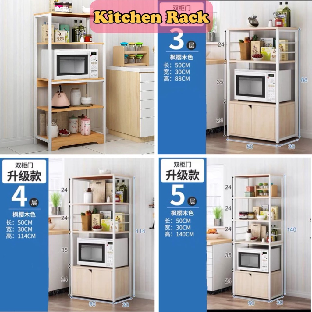 PP Multilayer Kitchen Storage Rack Microwave Ove Shelf Dish Rack