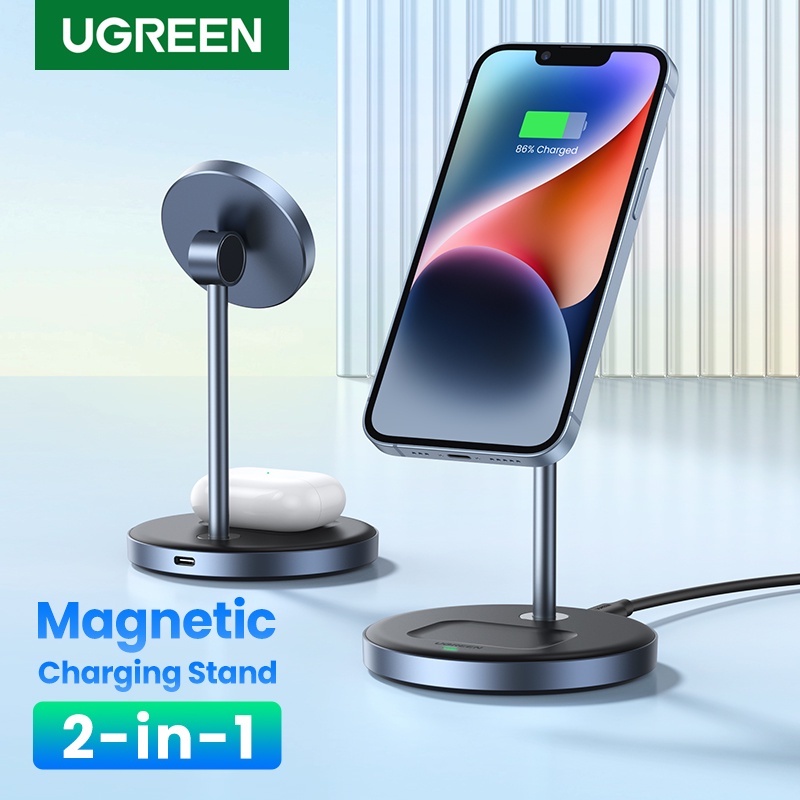 UGREEN 2 in 1 Wireless Charger Stand Charging Station Dock for