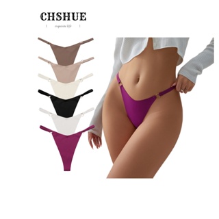 3 Packs] Ladies Low-Waist Ice Silk Seamless Sexy Panties Sling Women's  Heart-Shaped Buckle T-Back G-String Sports Thong Lace Underwear