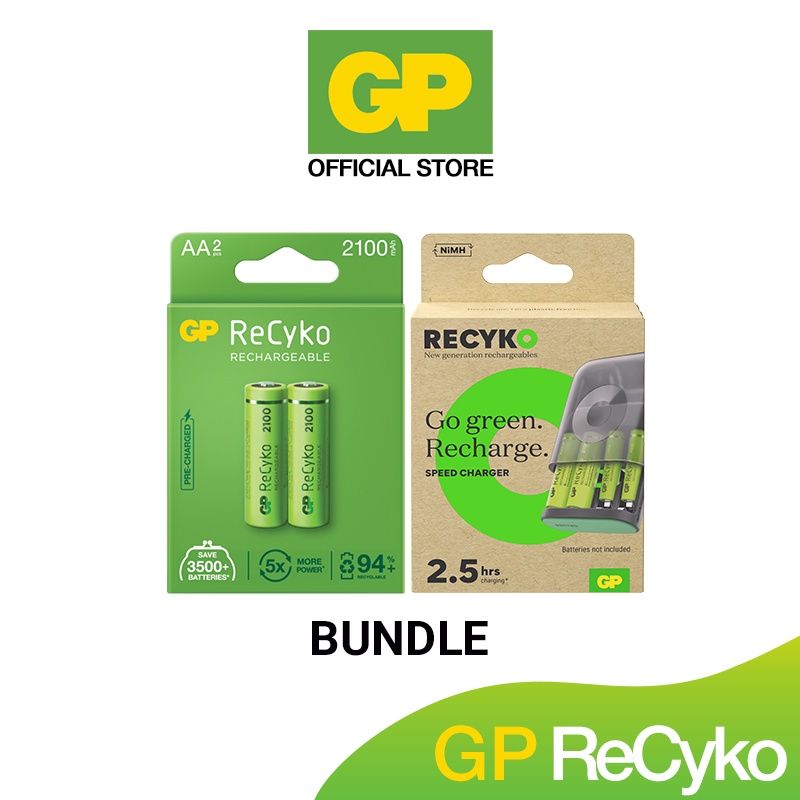 GP Recyko Speed Battery Charger W431 + GP ReCyko Rechargeable 2100mAh