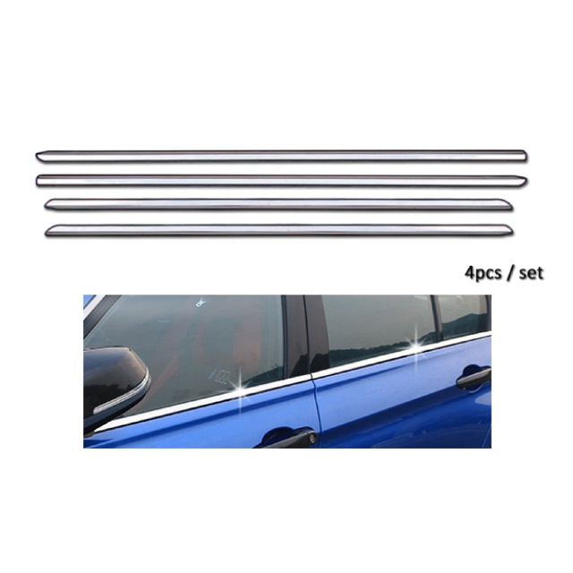 KANCIL Chrome Stainless Steel Door Belt Moulding Window Trim (4 pcs