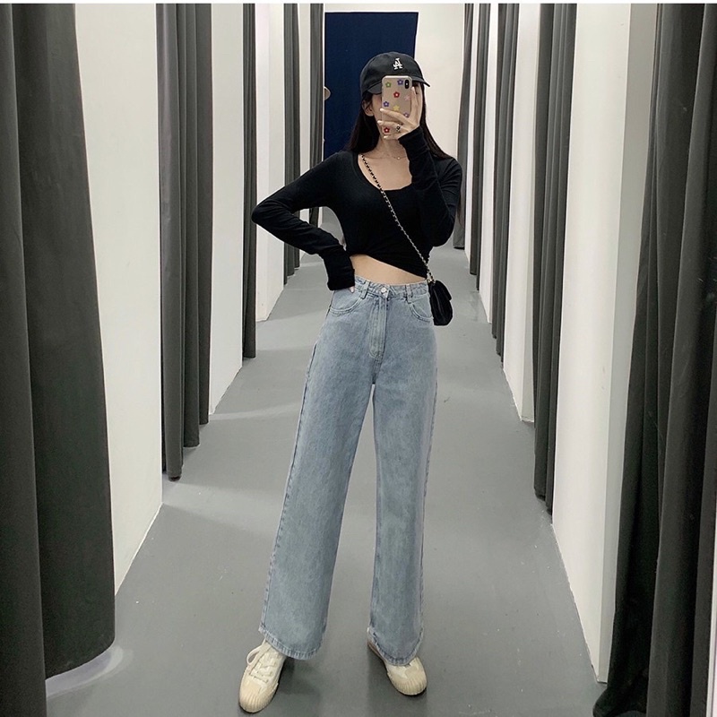 new-high-waist-jeans-women-korean-loose-large-size-wide-leg-straight