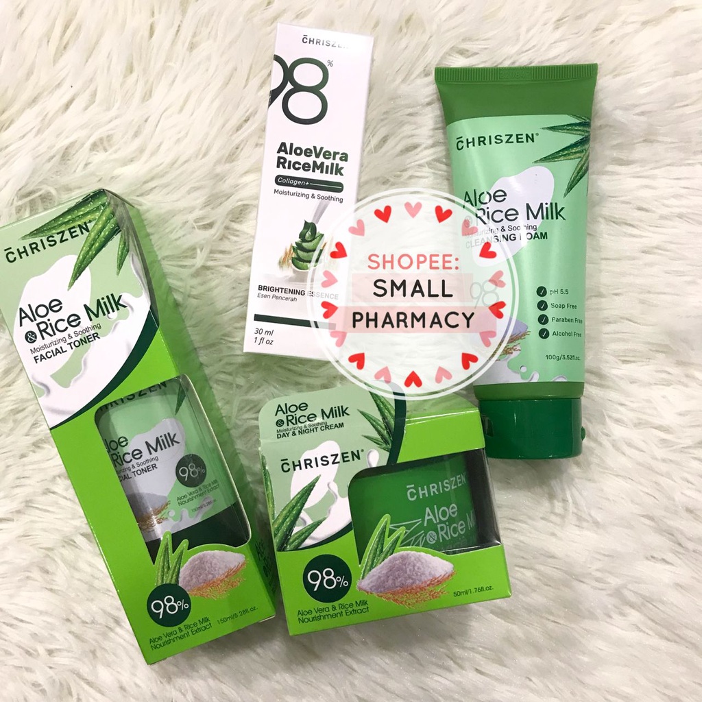 Chriszen Aloe & Rice Milk Cleansing Foam/ Skin gel/ Eye cream/ Aloe