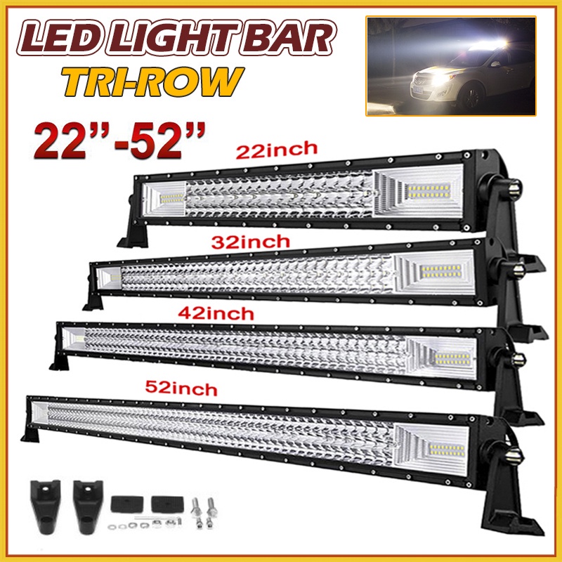 3-Row 22 32 42 52 Curved LED Light Bar Offroad Led Bar Combo