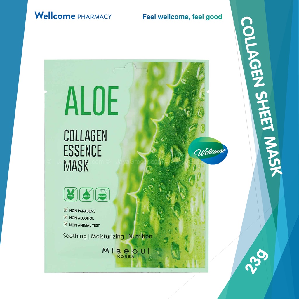 Miseoul Aloe Vera Collagen Essence Face Mask 23g Shopee Malaysia