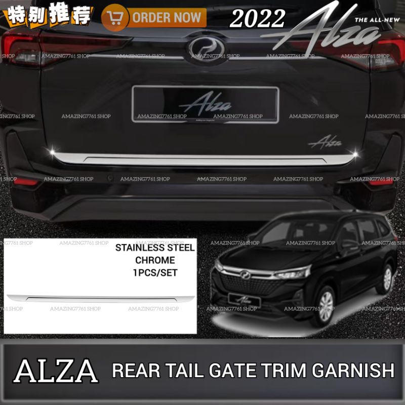 AMAZING PERODUA NEW ALZA 2022-2024 CAR REAR TAIL GATE CHROME LINING ...