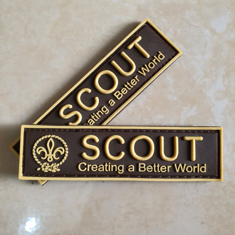 Patch rubber logo Writing scout creating s better word Scouts