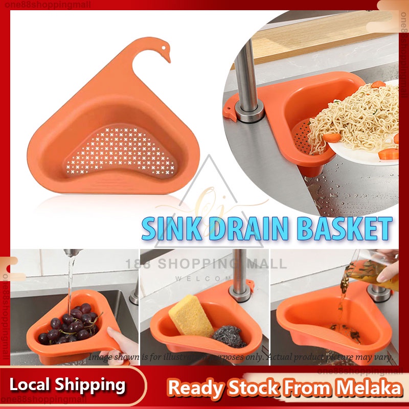 Swan Drain Basket General Fruit and Vegetable Basket Shelf Strainer