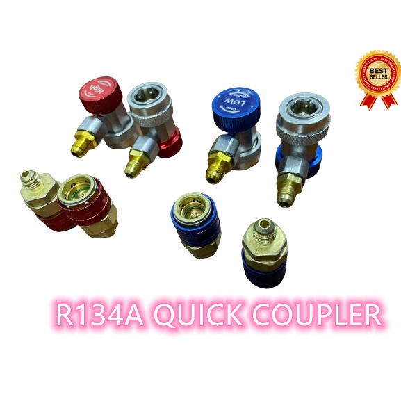 Universal R134A Car Adapter Aircond Quick Connector High Low Pressure ...