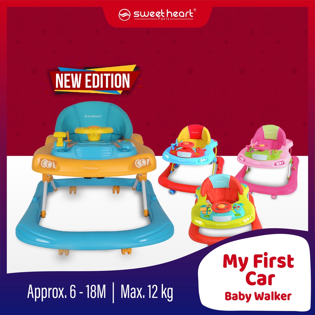 Sweet Heart Paris BW6968 Baby Walker Learn Moving with Activity Tray Music with Steering Wheels Blue Orange Shopee Malaysia