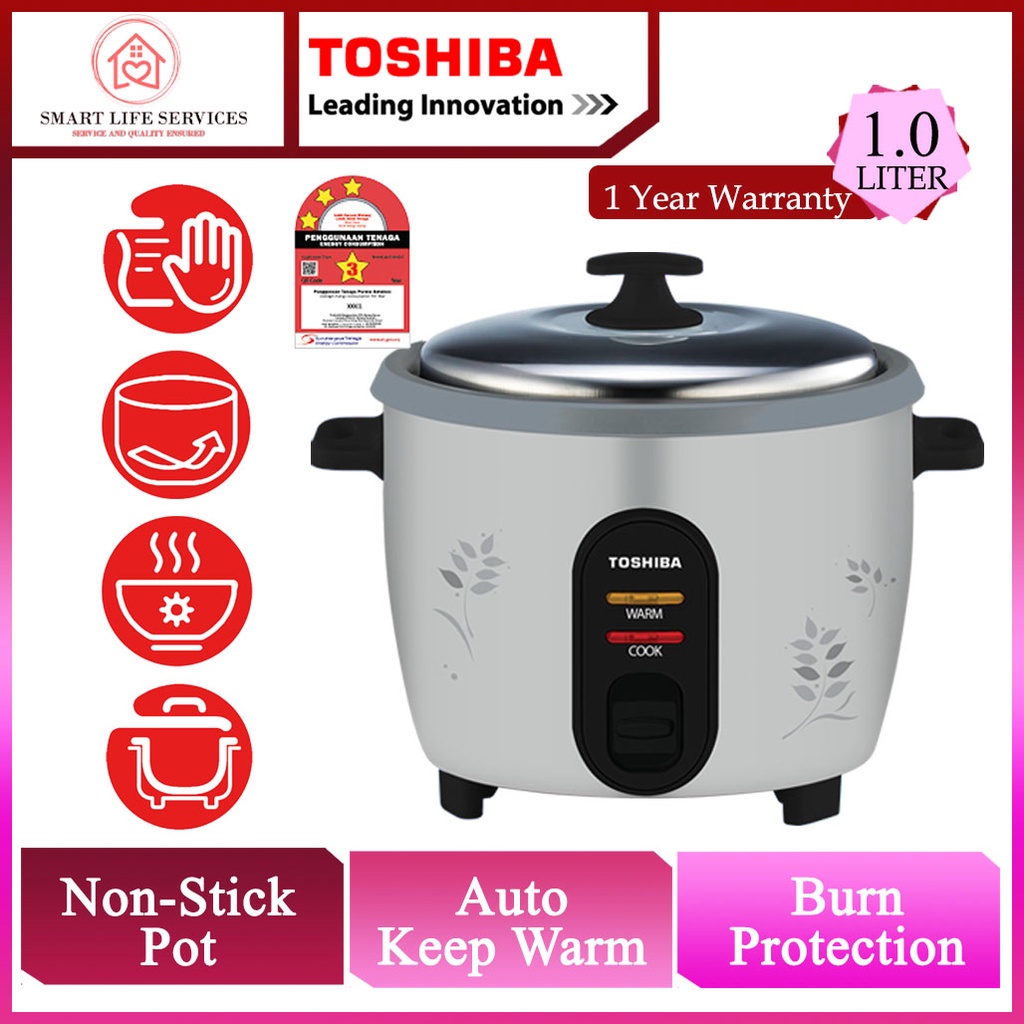 Toshiba 1.8L Conventional Rice Cooker RC-T18CEMY(GY) (Grey)