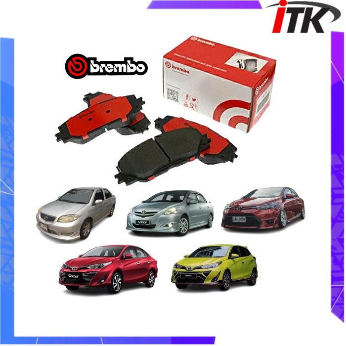 BREMBO 100 ORIGINAL ITALY BRAKE PAD TOYOTA VIOS NCP42 20022007/VIOS