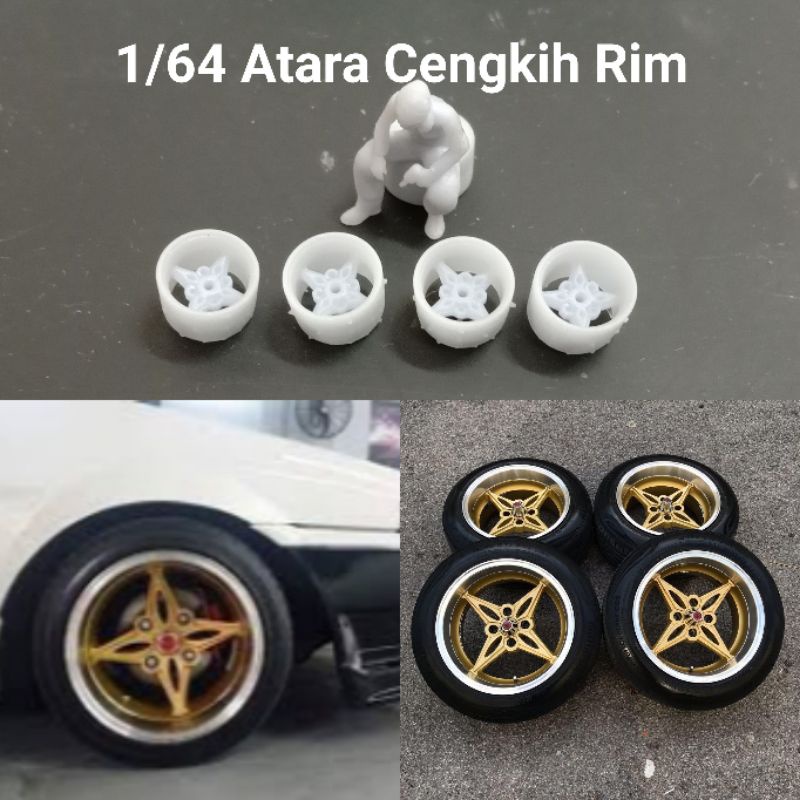 Resin NO AXLE HOLE Atara Cengkih Rim for hotwheels tomica JDM | Shopee ...