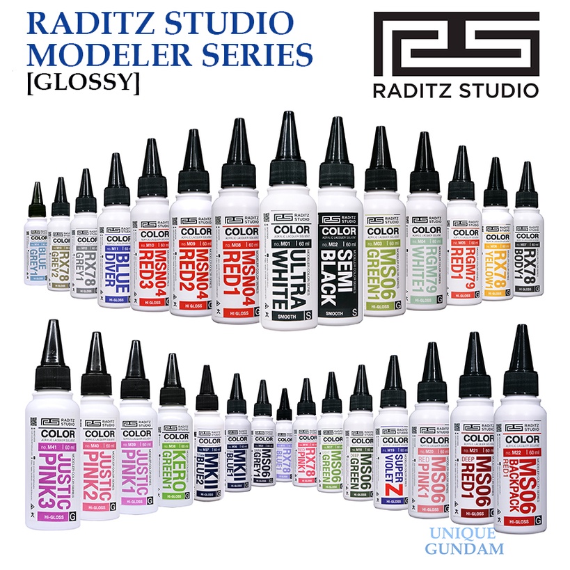 [RADITZ STUDIO] MODELER COLOR SERIES [GLOSSY] PreThinned Paint For