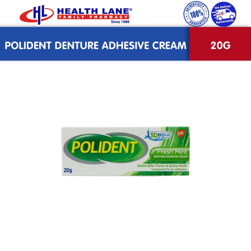 POLIDENT Denture Adhesive Cream Fresh Mint (20g) Shopee Malaysia
