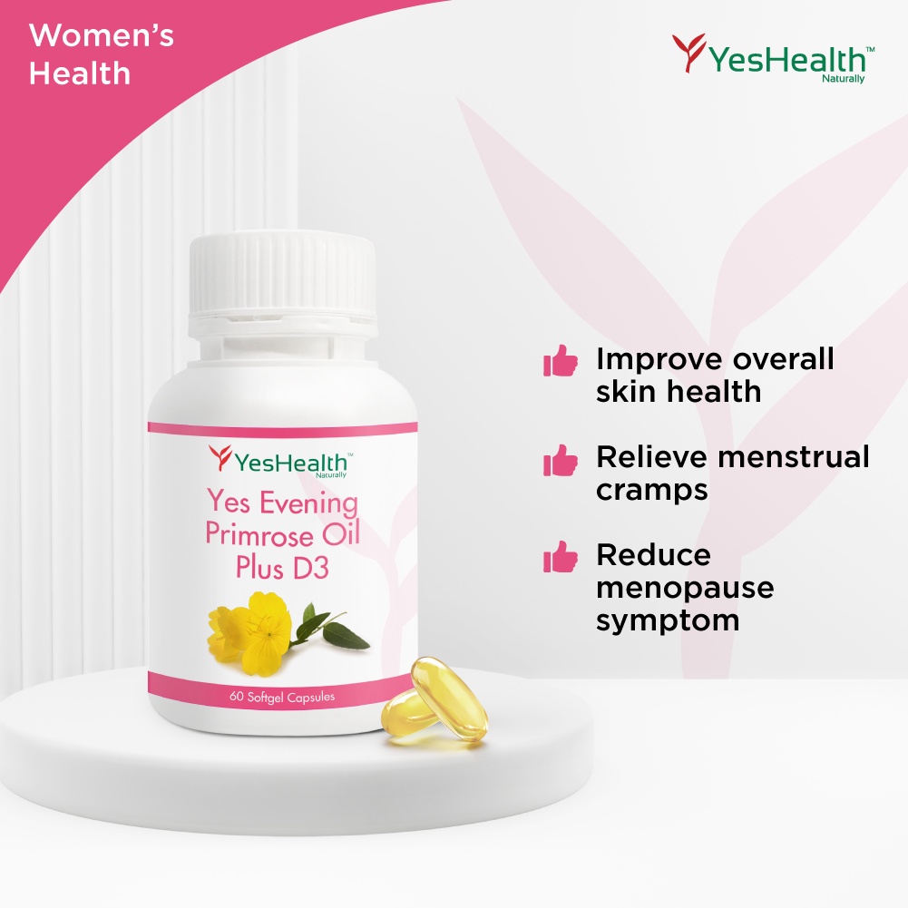 Yes Evening Primrose Oil Plus D3 60 softgel for women's health