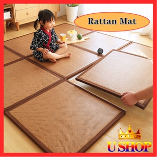 Folding Rattan Floor Mat Thick Living Room Floor Sleeping Mat Rattan  Japanese Tatami Carpet Pad Summer Baby Play Mat Non-slip - Carpet -  AliExpress